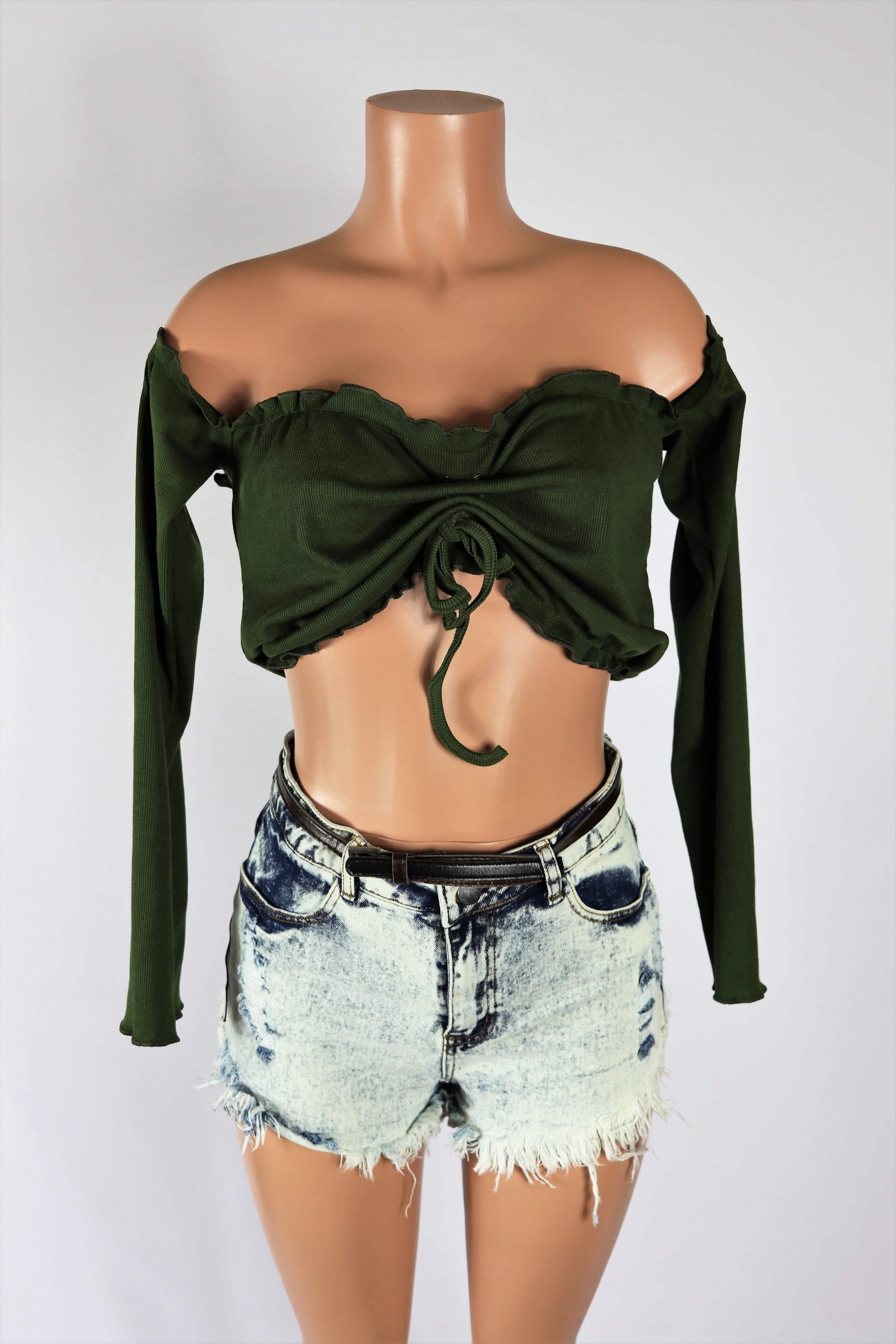 Cherry Crop Top - Square neck crop top with cherry detail in black white.