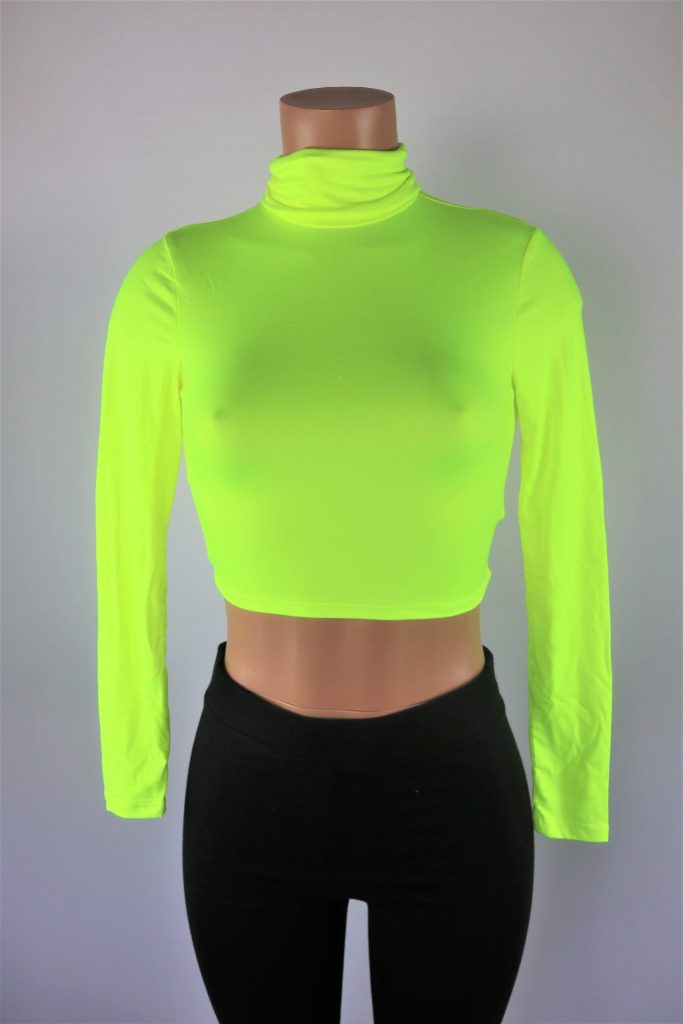 yellow turtleneck crop top