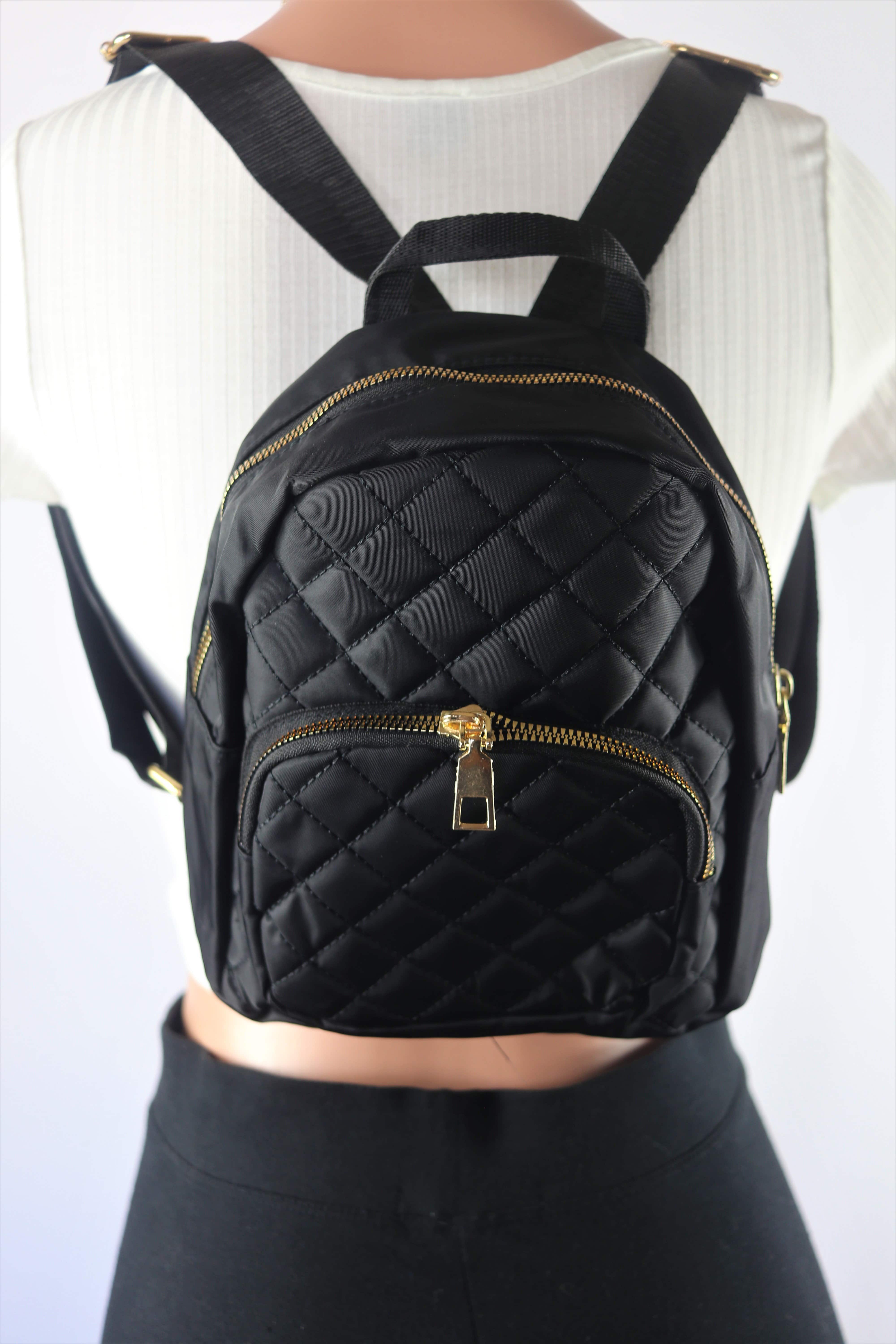 Black Quilted Backpack New Look | IUCN Water