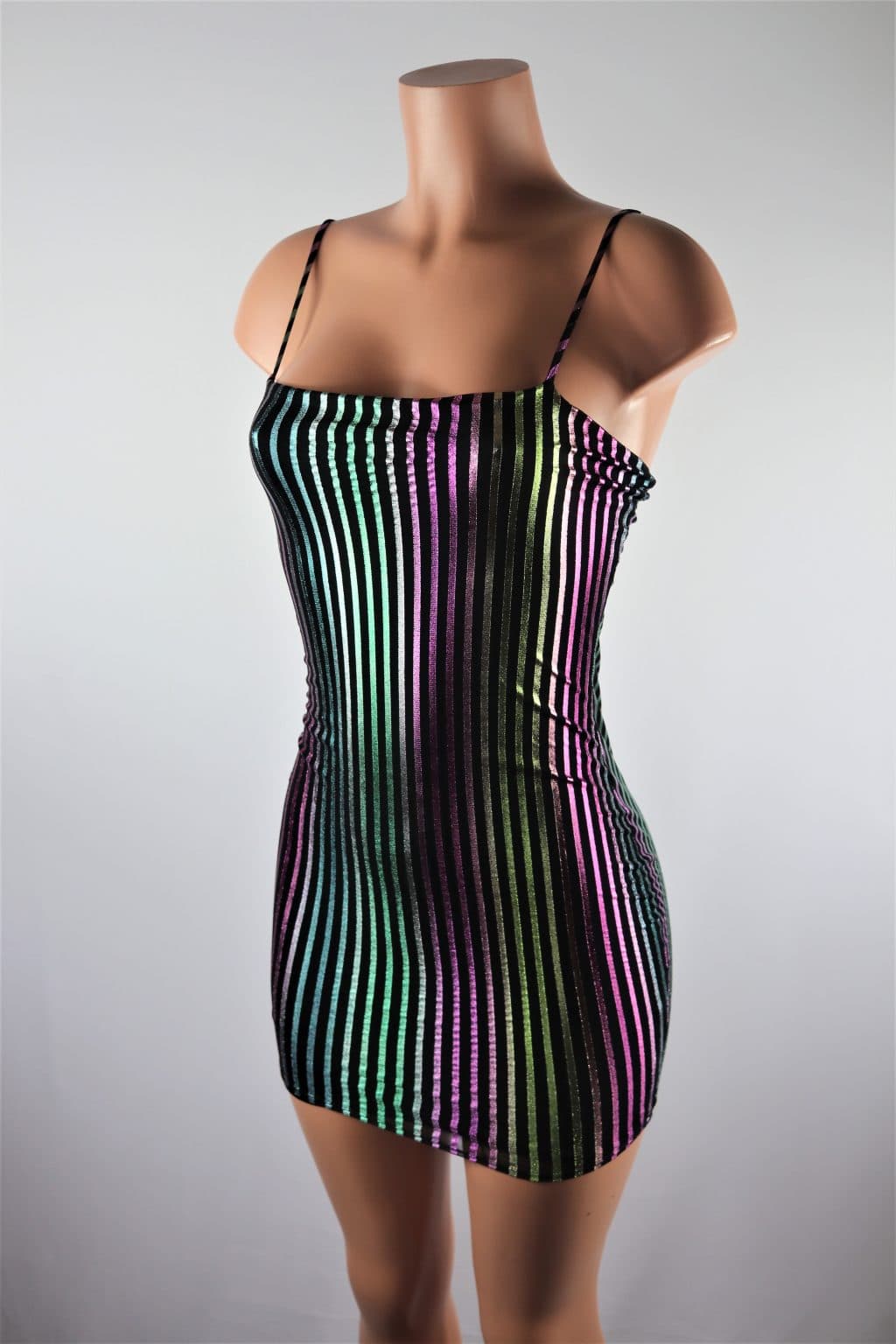 Multi Stripe Dress Tight fitted stripe sexy mini dress.