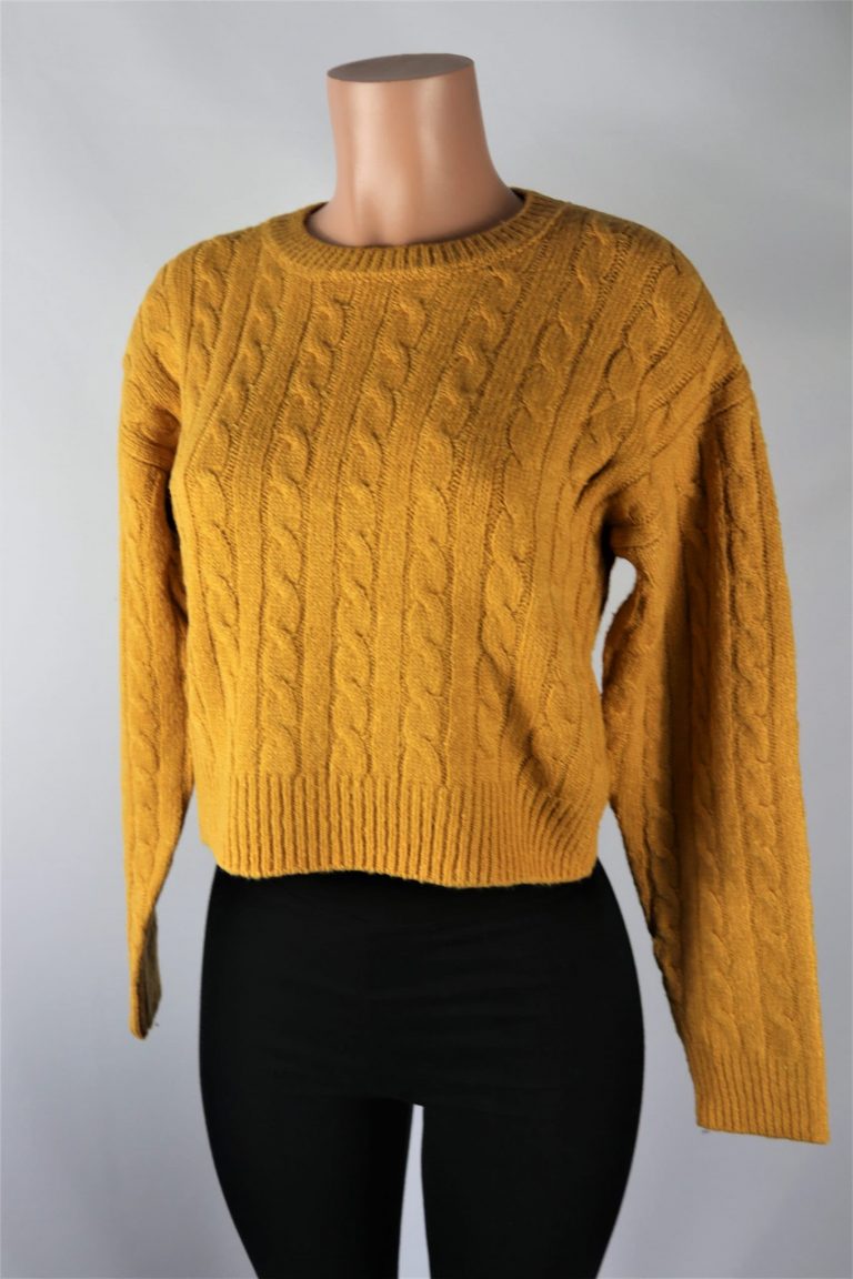 Gold Cable Knit Sweater - NeedMyStyle