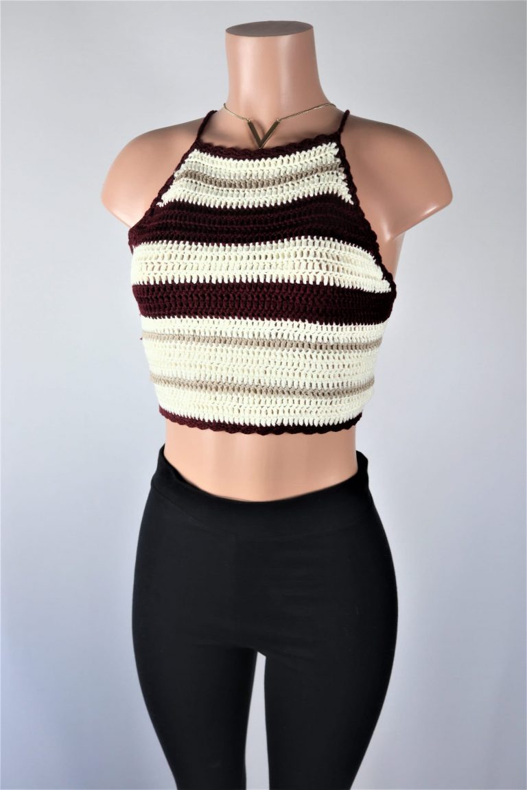 crochet crop top white