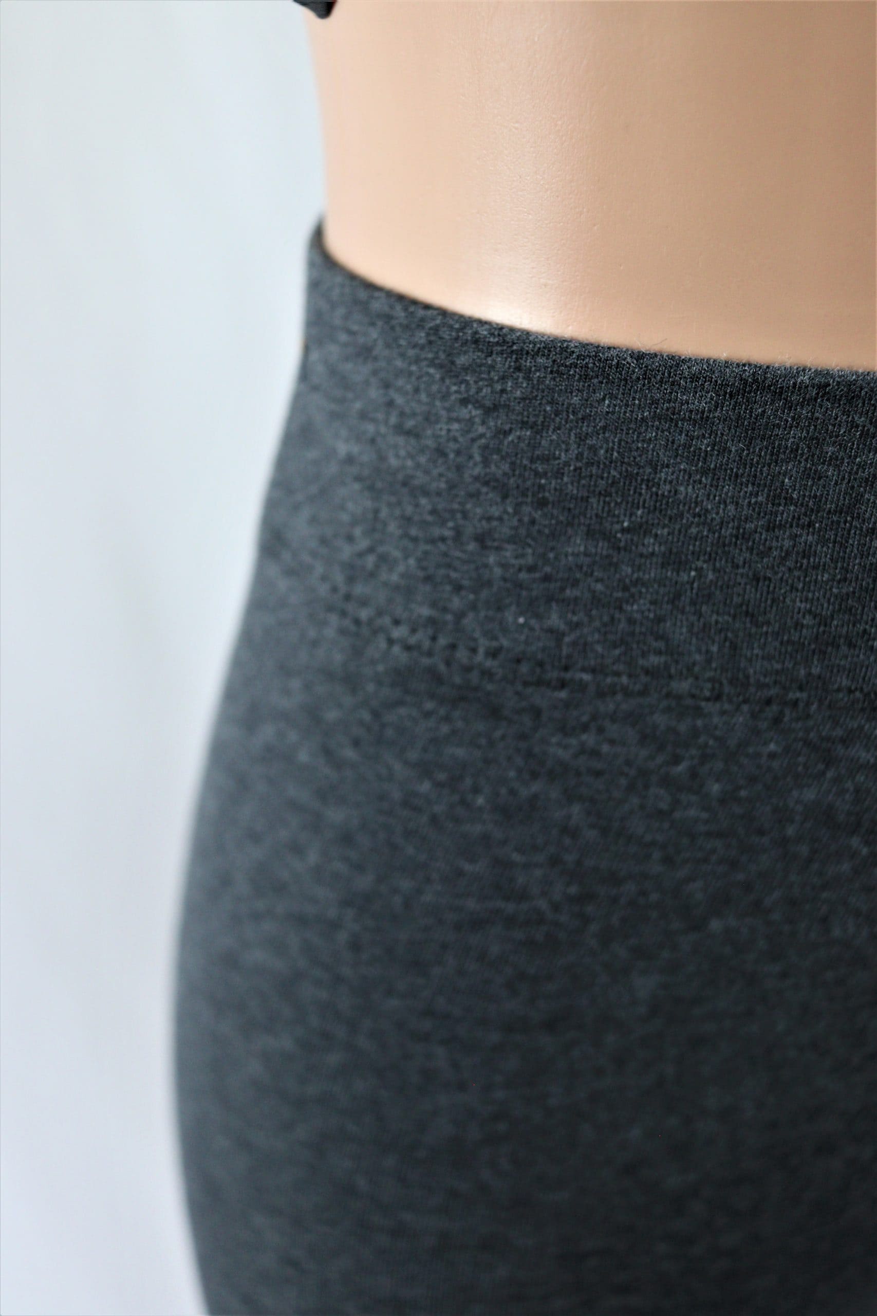 Jess Biker Shorts - 9 inch knit leggings in black gray.