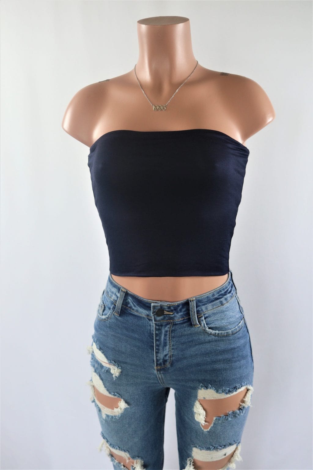 Double Layer Tube Top - Plain double lined tube crop top.