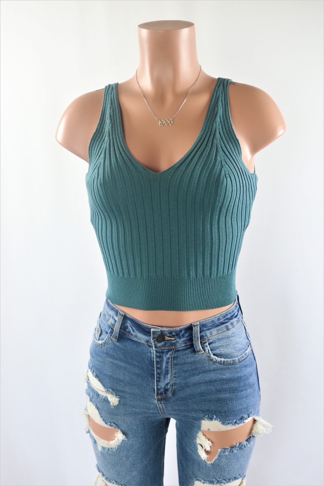 Ribbed Knit Halter Top Plain halter knitted crop top 5 colors.
