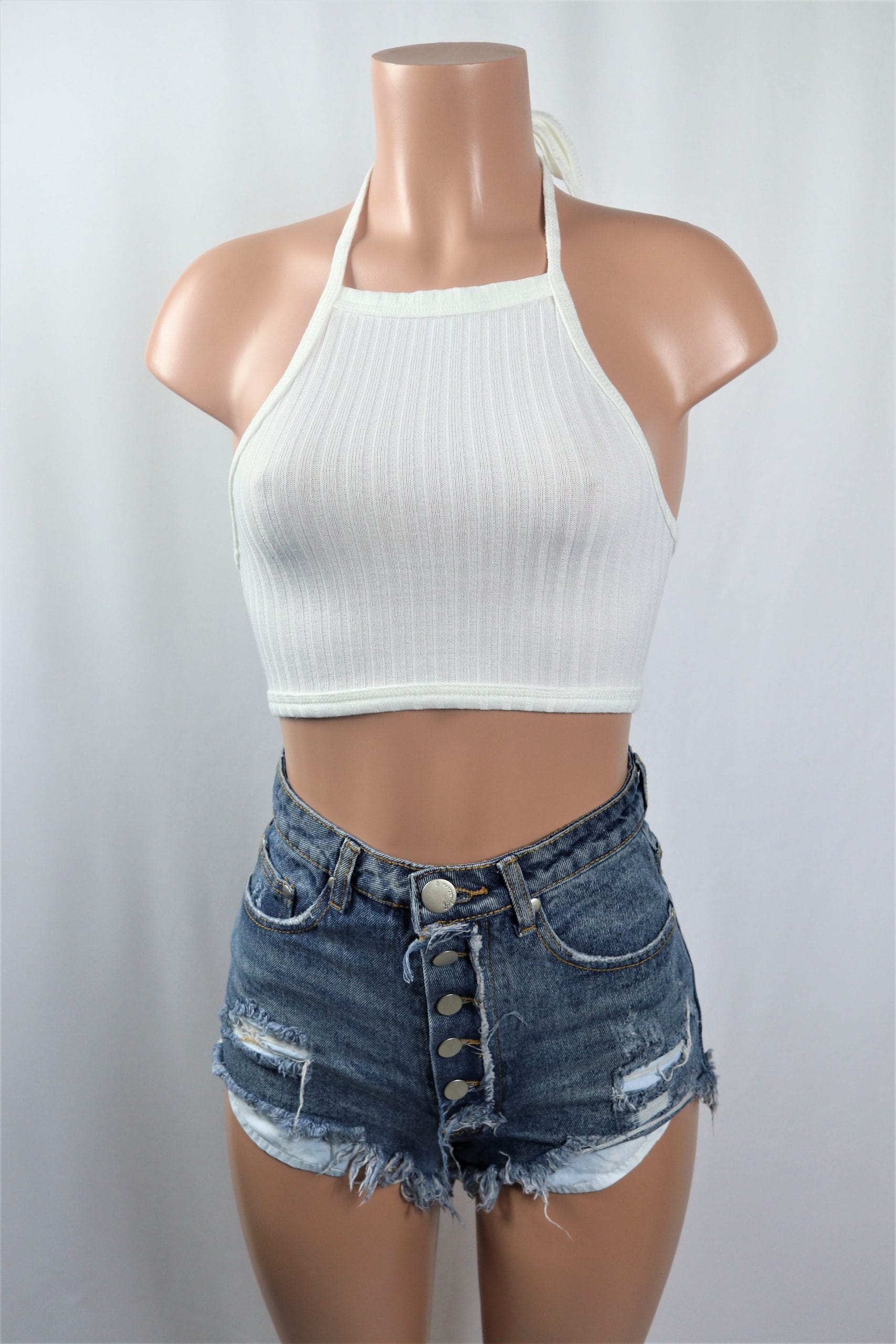 Semi Sheer Ribbed Halter Top Needmystyle 