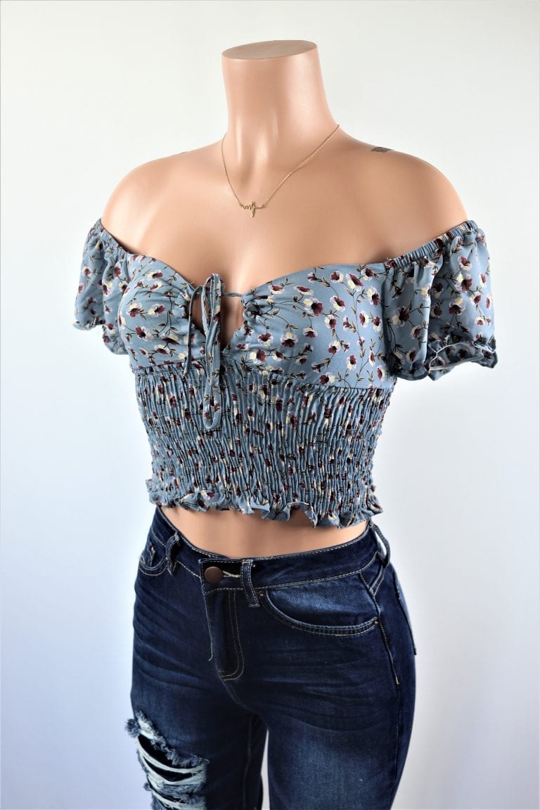 crop off shoulder top