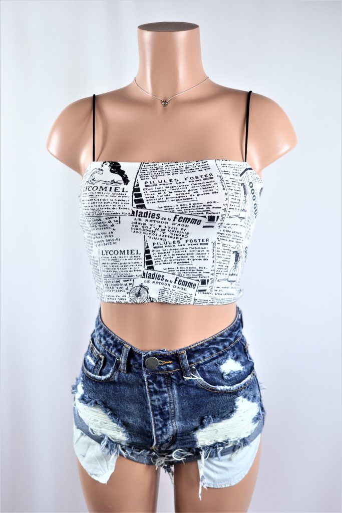 Newspaper Crop Top - NeedMyStyle