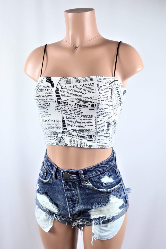 Newspaper Crop Top - NeedMyStyle