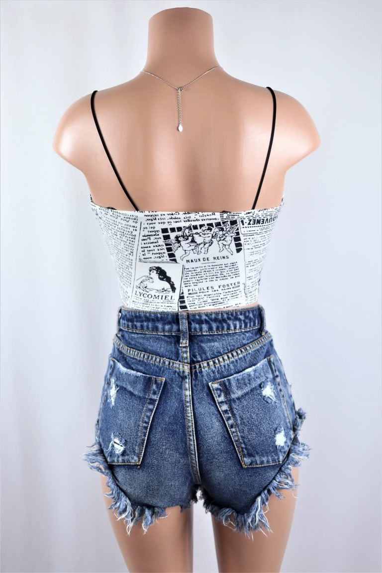 Newspaper Crop Top - Needmystyle