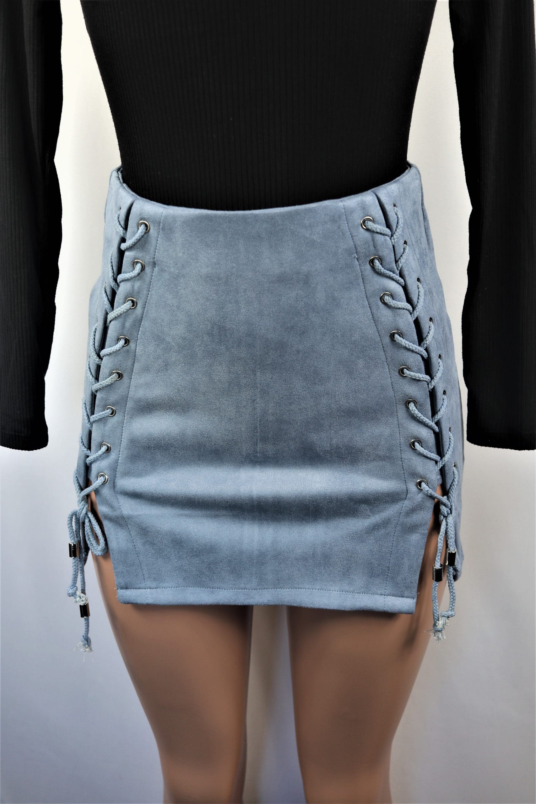 Lace up skirt clearance suede