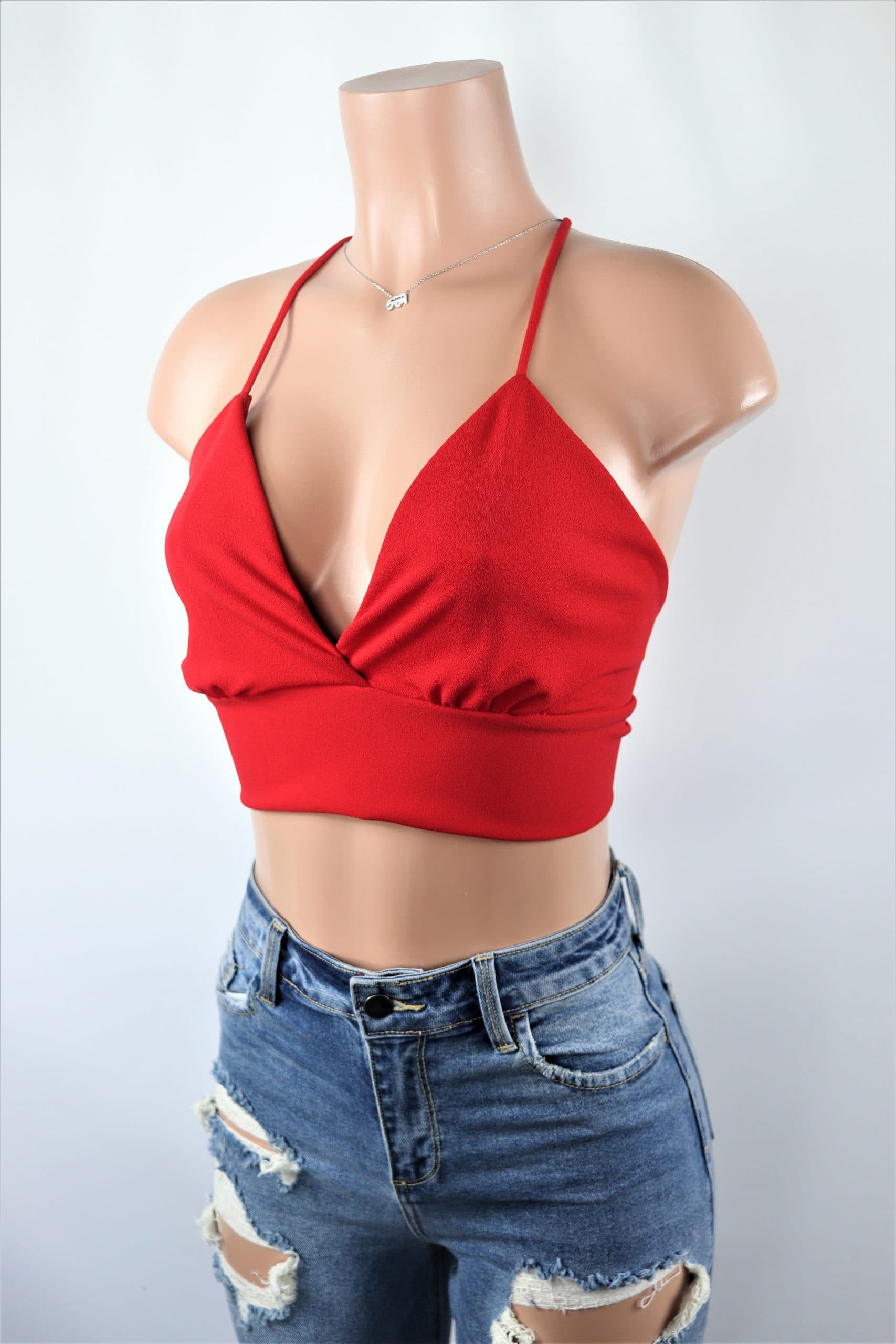 red dance crop top