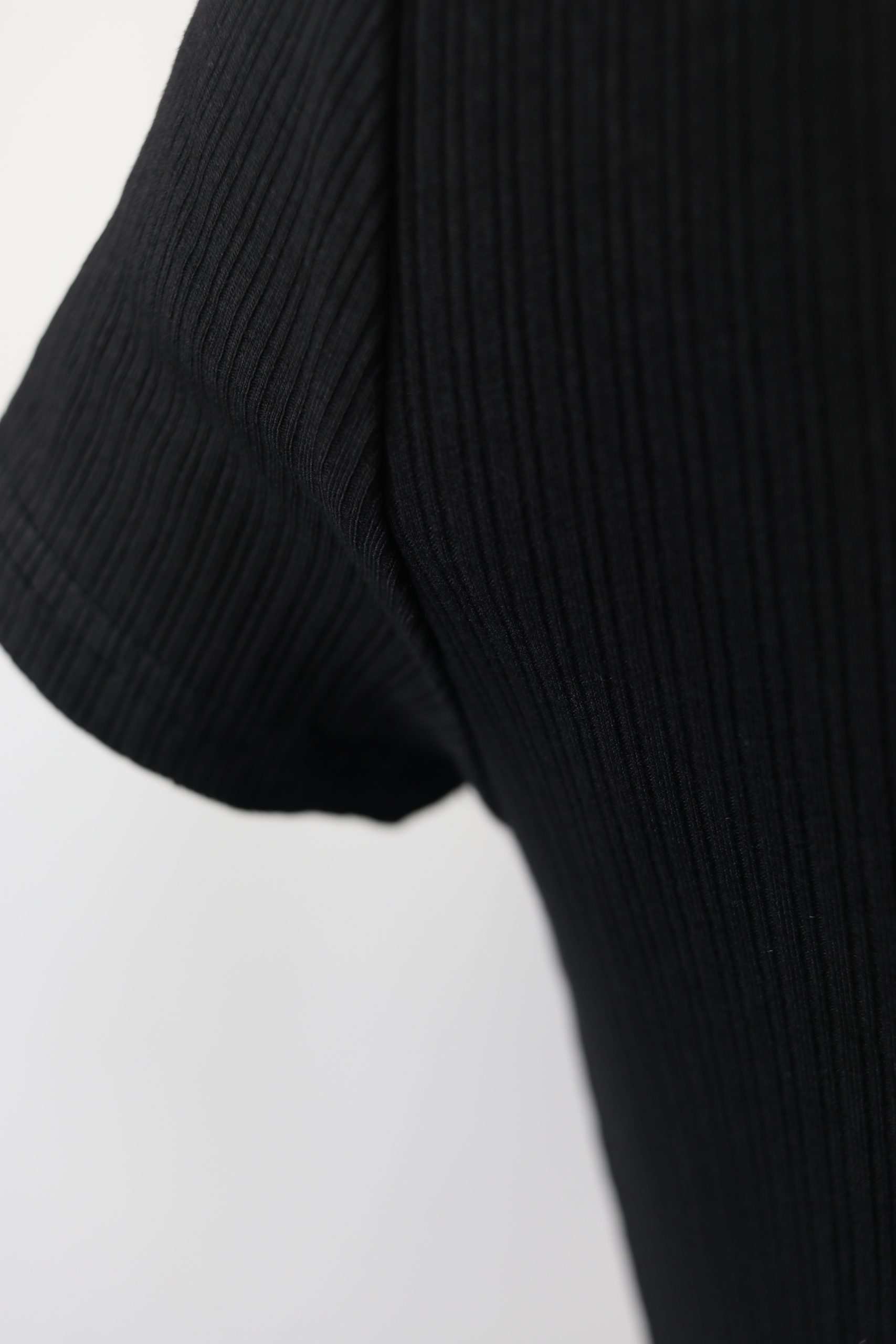 O Ring Suit - Plain ribbed v neck front o ring short sleeve bodysuit.