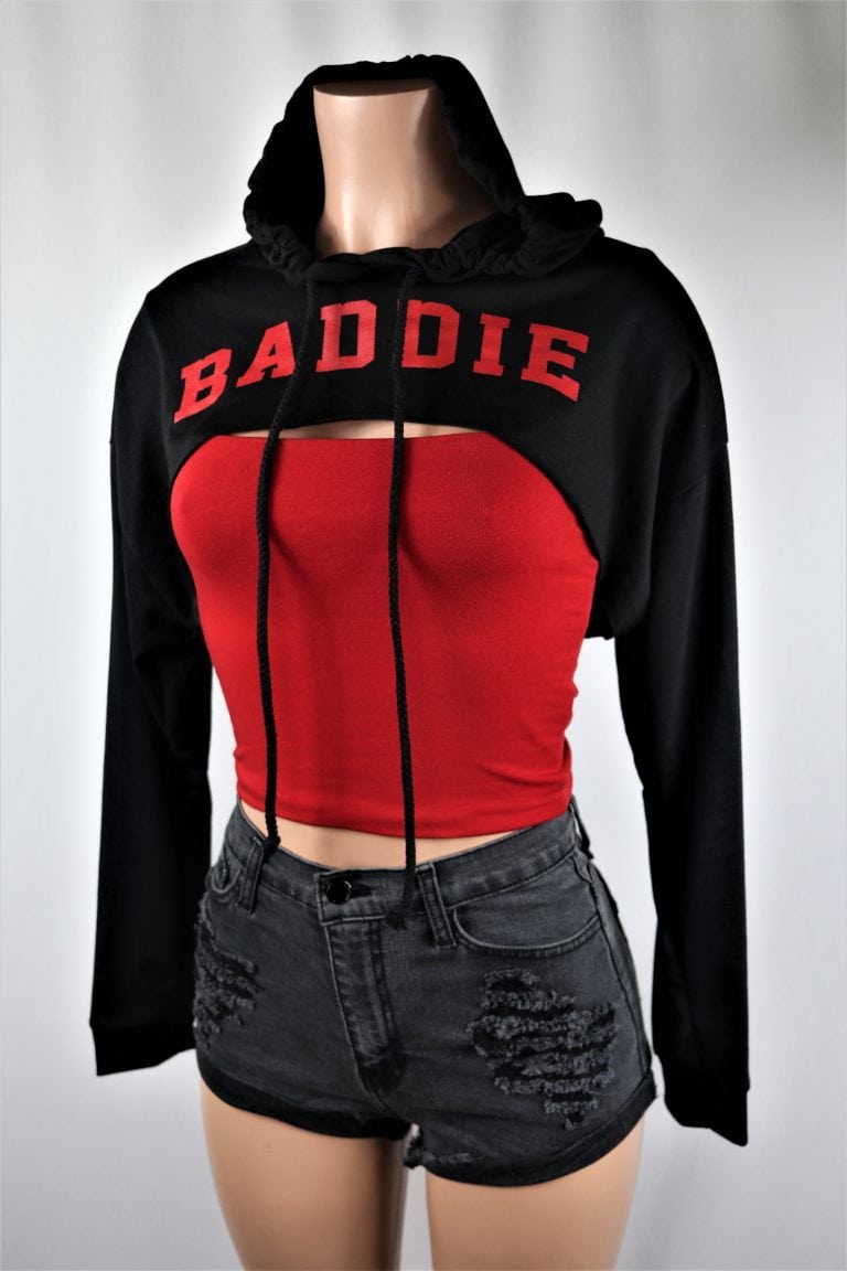 Baddie Crop Hoodie - Super cropped hoodie crop top.