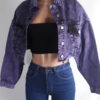 Purple Distress Denim Jacket